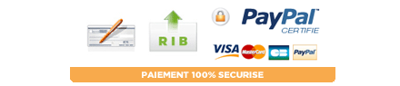 paiement scuris: Chque, Virement, Paypal, CB, MasterCard, Visa, Contre-Remboursement